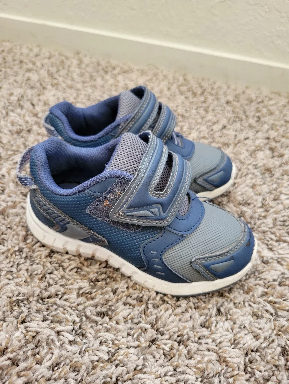 Kids Athletic Sneakers - Blue and Black/Red
